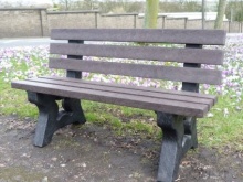 Irwell 3 seater recycled plastic garden bench